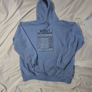 Casual Blue Hoodie with Motivational Print